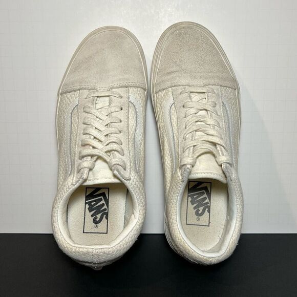 Womens VANS Old Skool Beige White Low Top Shoes / Size 7.5 - Picture 5 of 9